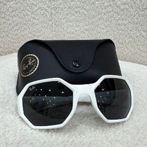 Ray-Ban White Geometric Sunglasses